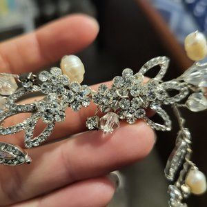 Handmade crystal hair piece